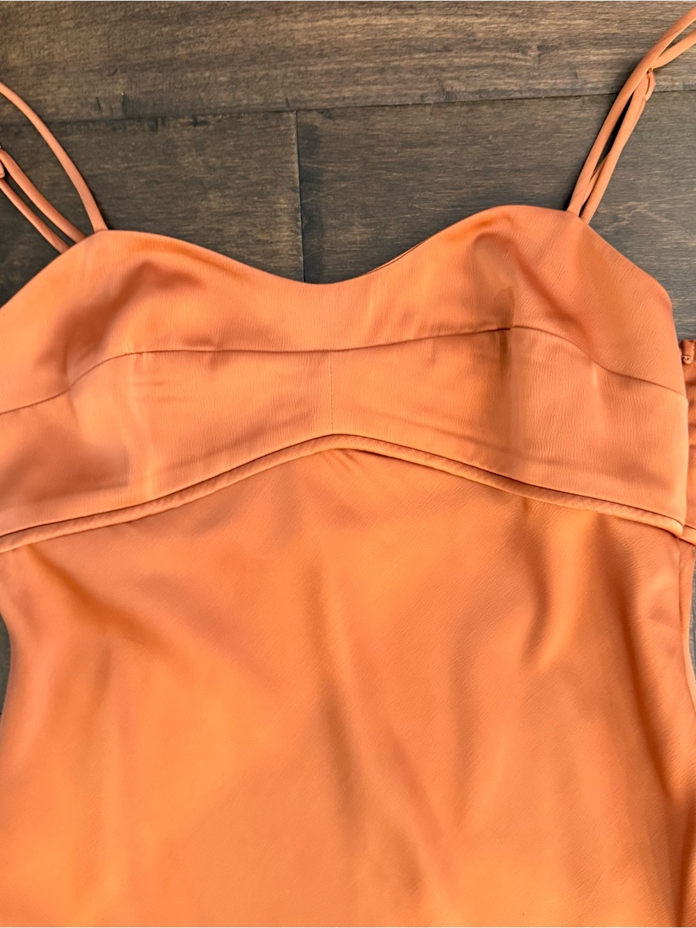 Wayf Copper Satin Slip Midi Dress - Picture 4 of 8